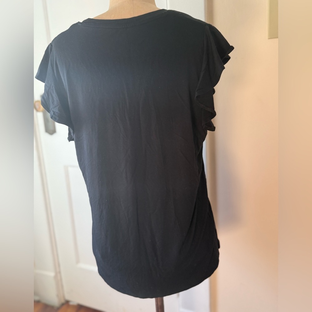 Kindred Bravely Black Ruffle Sleeve Top - Picture 2 of 6